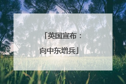 英国宣布：向中东增兵