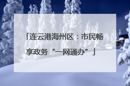 连云港海州区：市民畅享政务“一网通办”