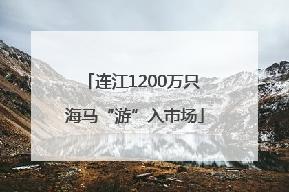 连江1200万只海马“游”入市场