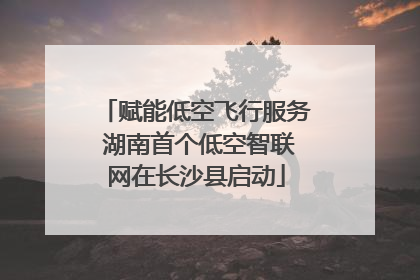 赋能低空飞行服务 湖南首个低空智联网在长沙县启动