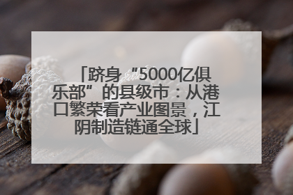 跻身“5000亿俱乐部”的县级市：从港口繁荣看产业图景，江阴制造链通全球