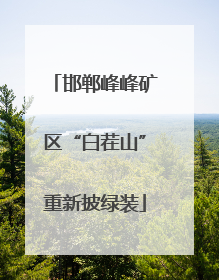 邯郸峰峰矿区“白茬山”重新披绿装