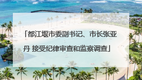 都江堰市委副书记、市长张亚丹 接受纪律审查和监察调查