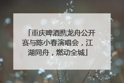 重庆啤酒携龙舟公开赛与陈小春演唱会，江湖同舟，燃动全城