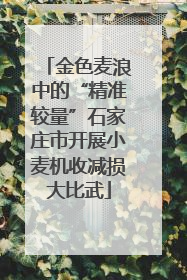 金色麦浪中的“精准较量”石家庄市开展小麦机收减损大比武