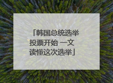 韩国总统选举投票开始 一文读懂这次选举