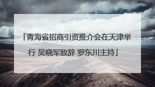 青海省招商引资推介会在天津举行 吴晓军致辞 罗东川主持