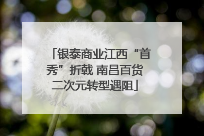 银泰商业江西“首秀”折戟 南昌百货二次元转型遇阻