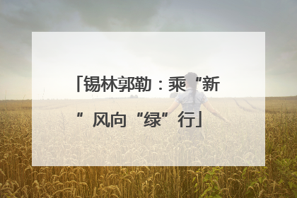 锡林郭勒：乘“新”风向“绿”行
