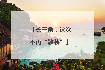 长三角，这次不再“散装”