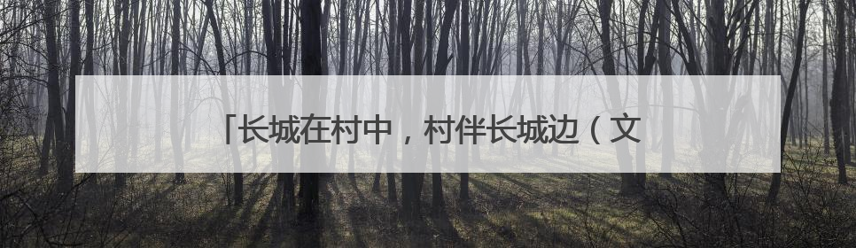 长城在村中，村伴长城边（文化中国行·走进传统村落）