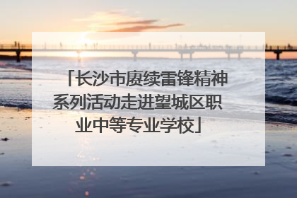 长沙市赓续雷锋精神系列活动走进望城区职业中等专业学校