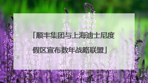 顺丰集团与上海迪士尼度假区宣布数年战略联盟