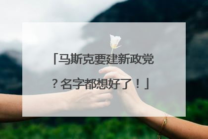 马斯克要建新政党？名字都想好了！