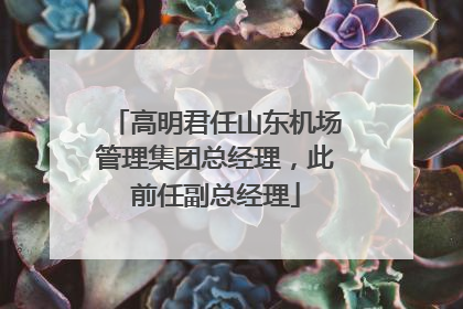 高明君任山东机场管理集团总经理，此前任副总经理