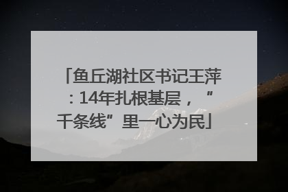 鱼丘湖社区书记王萍：14年扎根基层，“千条线”里一心为民