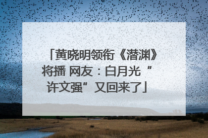 黄晓明领衔《潜渊》将播 网友：白月光“许文强”又回来了