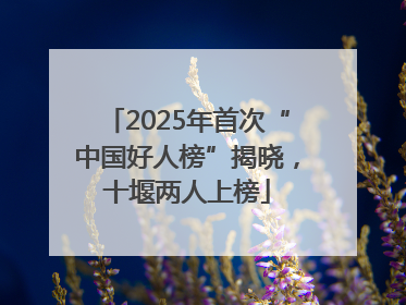 2025年首次“中国好人榜”揭晓，十堰两人上榜