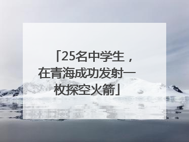 25名中学生，在青海成功发射一枚探空火箭