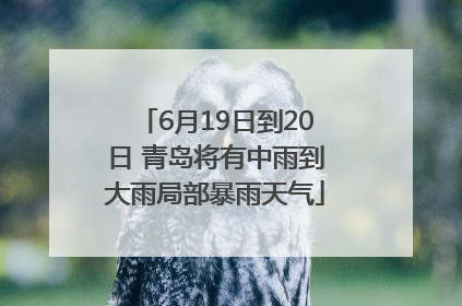 6月19日到20日 青岛将有中雨到大雨局部暴雨天气