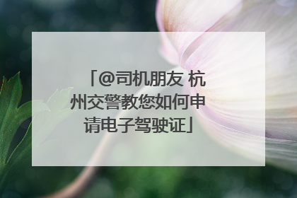 @司机朋友 杭州交警教您如何申请电子驾驶证